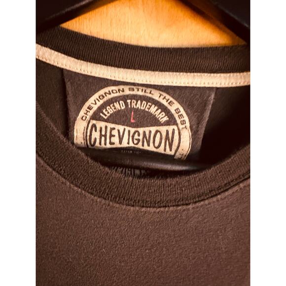 Chevignon Men's Black Long Sleeve Shirt with Trademark Patches Size Large - Picture 4 of 9